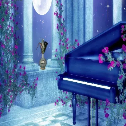 Rhythm Equation Palace Castle (Magical Piano Keys On A Starry Moon-Felt Night)