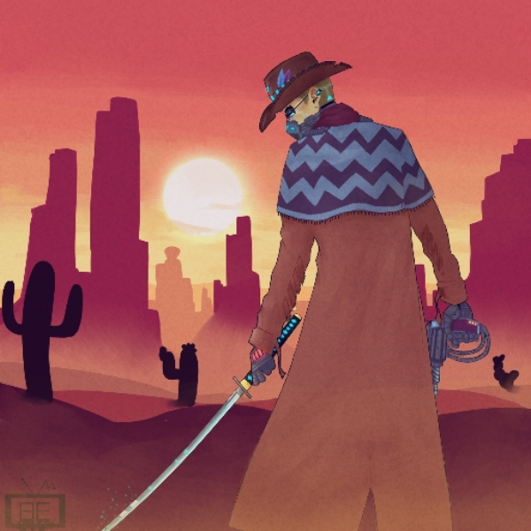 I tried to fight a wild west cyborg wielding a katana