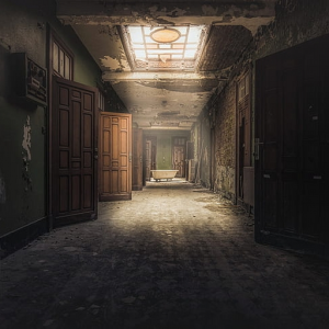 Walking down creepy hallways be like...