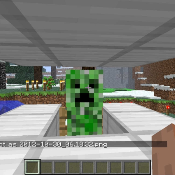 creeper on fire then exploding a zombie