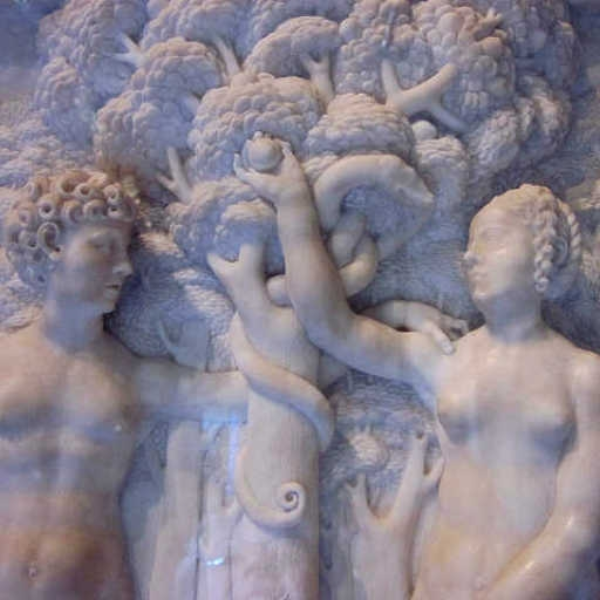 Eve and the serpent.