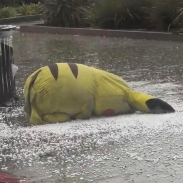 puddle on the sidewalk
