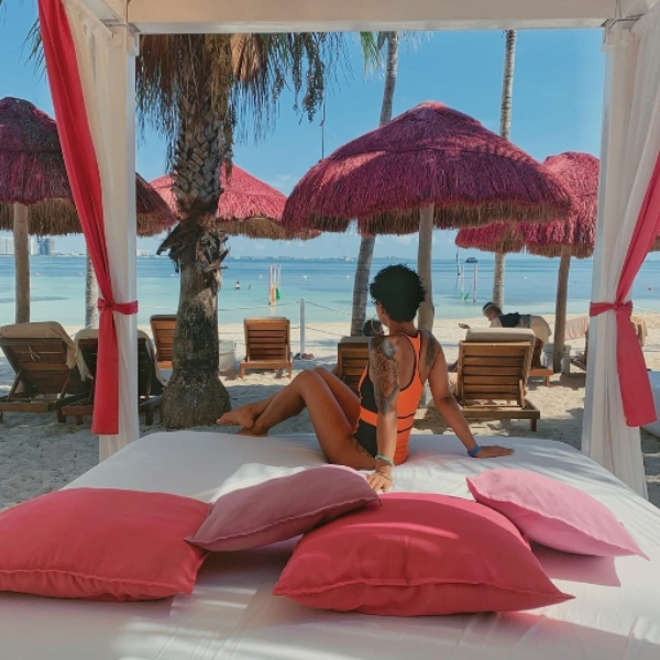 Relaxing in a Cabana