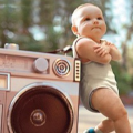 Baby Against A Boom Box