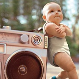Baby Against A Boom Box